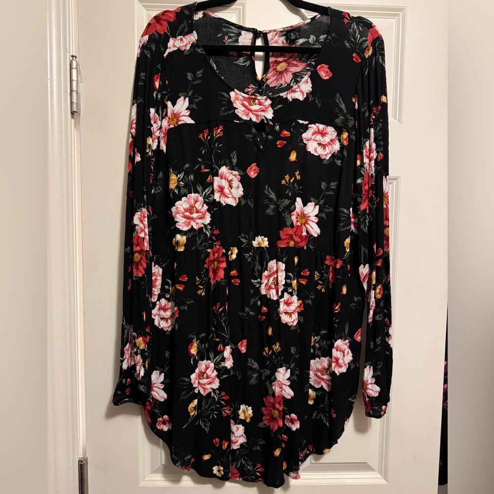 Torrid Long Sleeve Floral Blouse